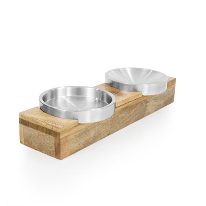 Picture of Wooden Bowl Holder for Cats & Small Dogs – Stylish Feeding